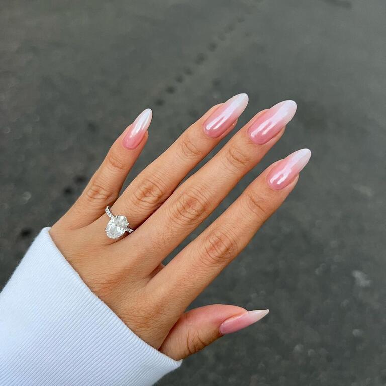 Clean Cuticle Work Smooth Gradient Pink to Orange Star Accent Stiletto Ombre Clean Cuticle Work Smooth Gradient Pink to Orange Star Accent Stiletto Ombre — Ombre Nails