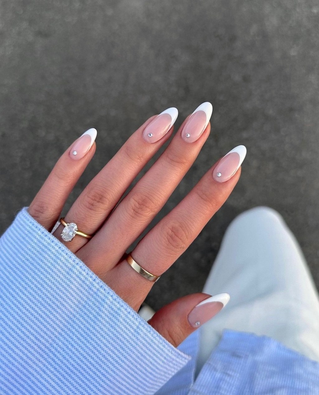 Small Rhinestones On Accent Nails Visual Idea Small Rhinestones On Accent Nails Visual Idea — Engagement Nails