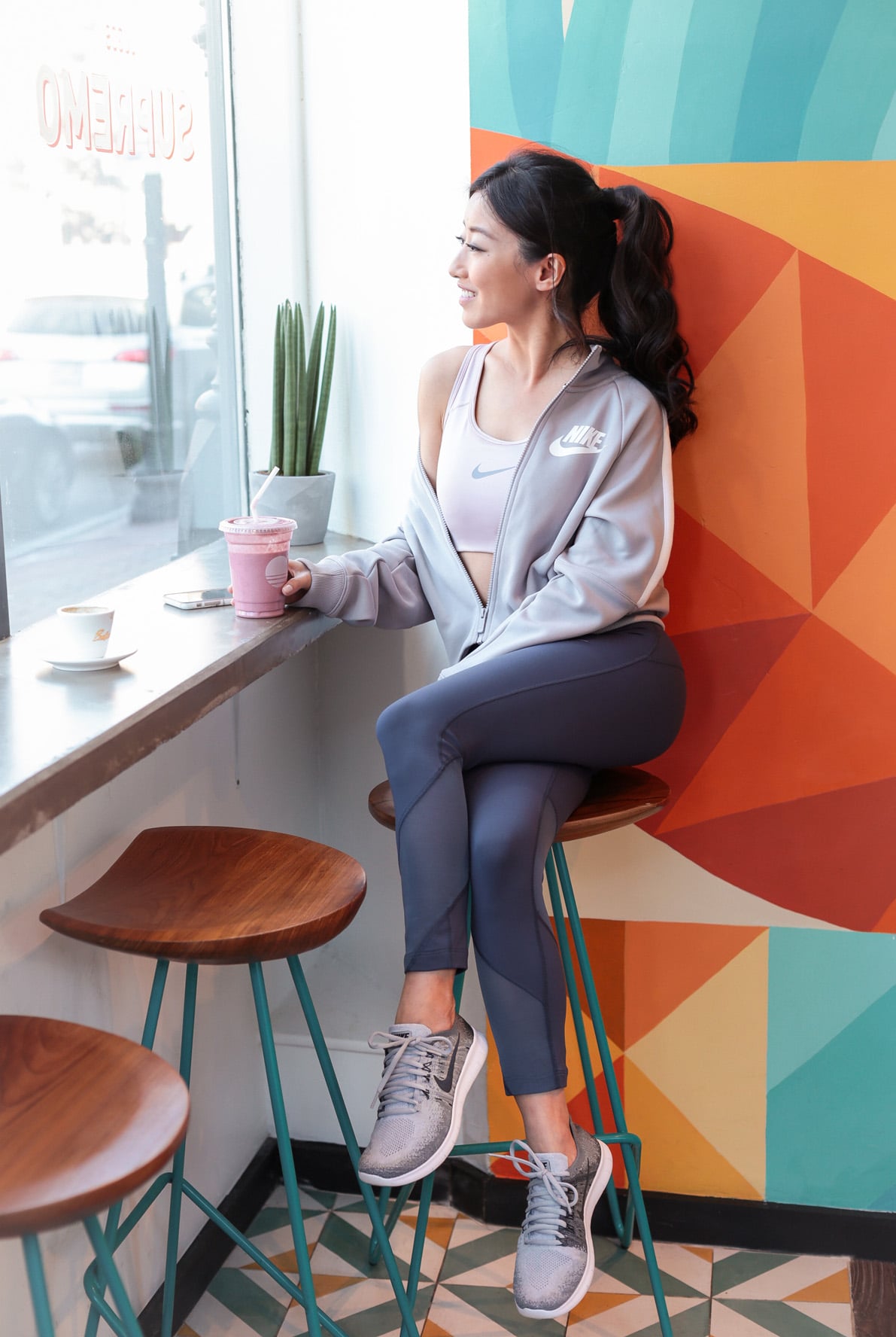 Grey Sneakers Outfit Idea — Gym Outfits