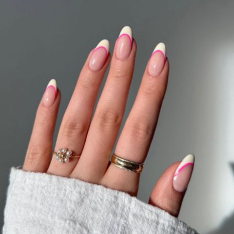 Double French Tips On All Nails Visual Idea — Double French Nails