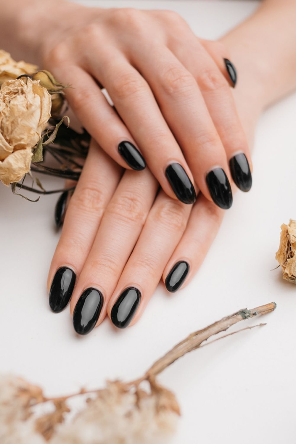 Flawless Glossy Black Oval Nails Flawless Glossy Black Oval Nails — Black Nails
