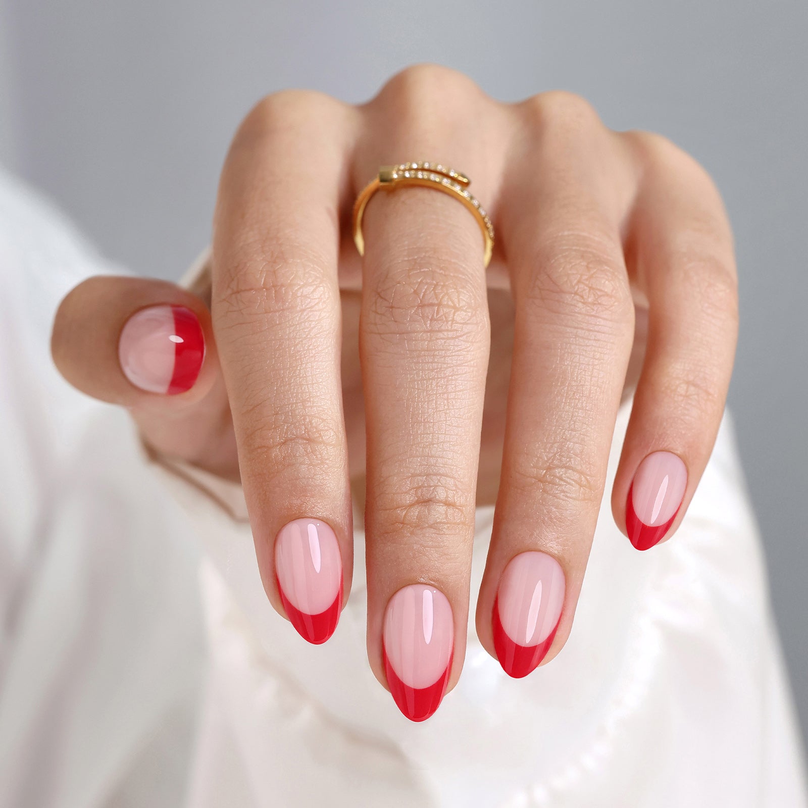 Red French Tips On All Nails Visual Idea — French Tip Nails