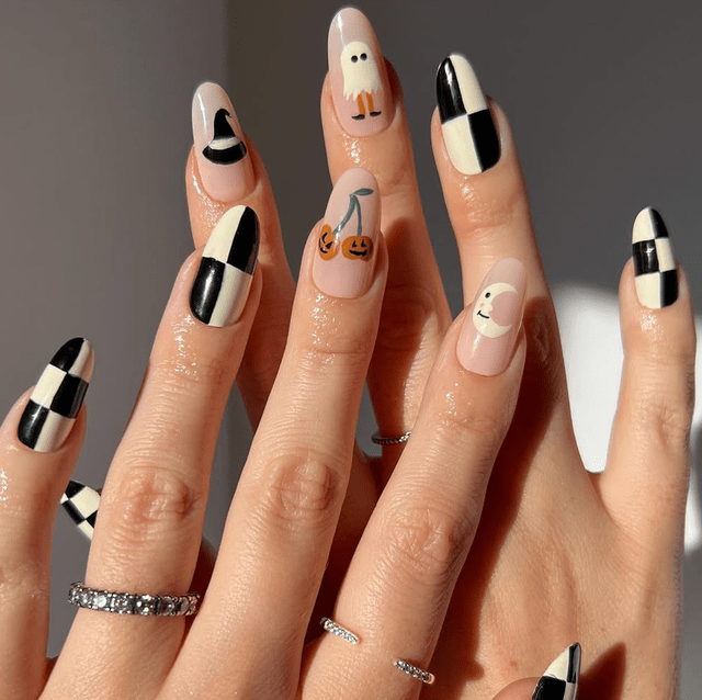 Cute Halloween Characters on Medium Almonds Cute Halloween Characters on Medium Almonds — Cute Nails