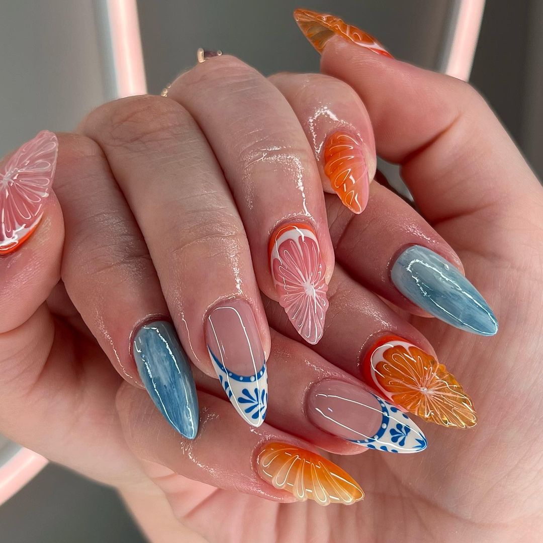 Long Almond with Jelly 3D Fruit Slices — 3D Nails