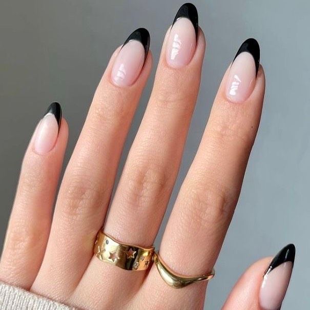 Clear Base Black French Tips Clear Base Black French Tips — Black French Tip Nails