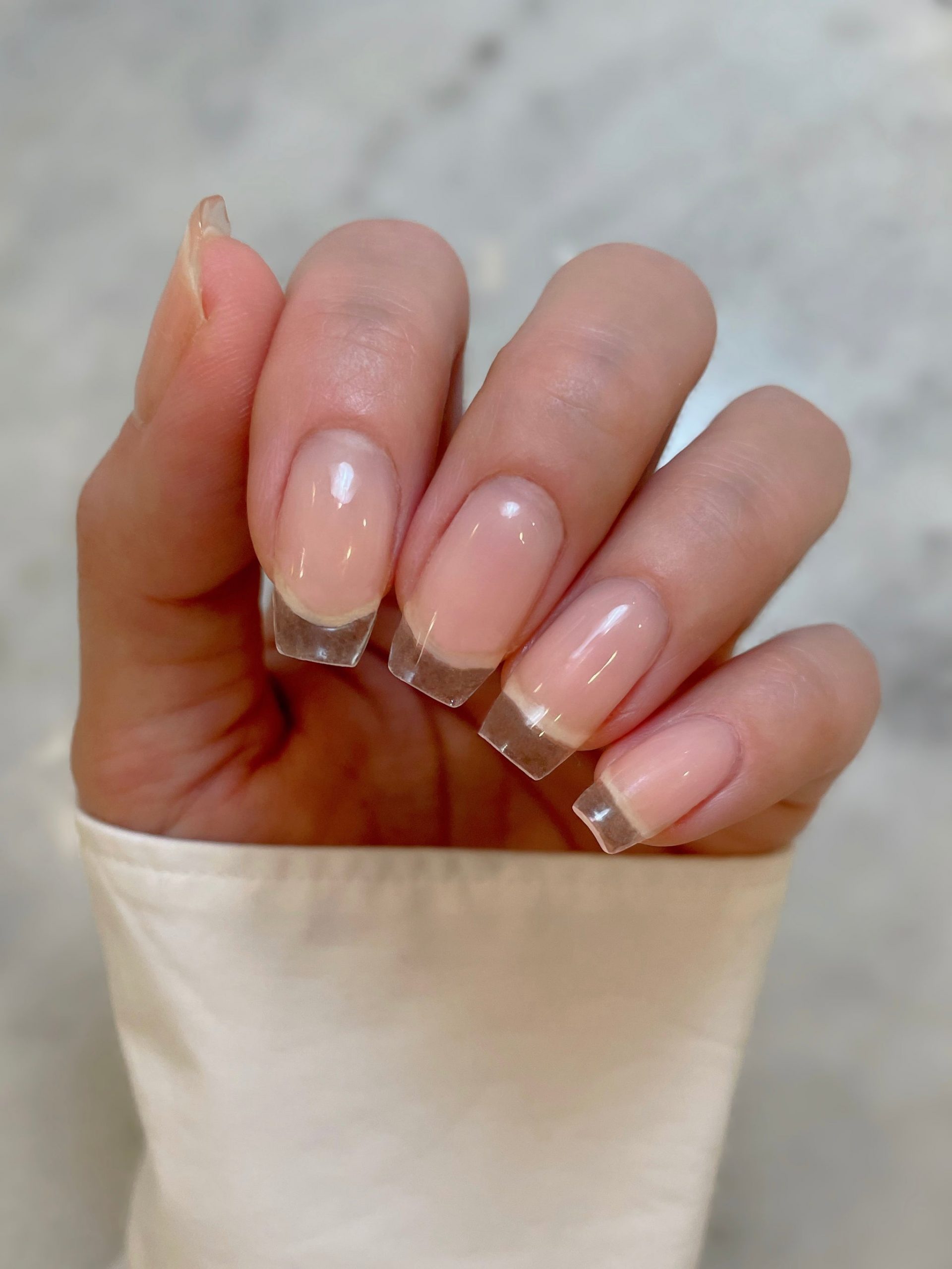 Ultra-Clear French Tips on Square Nails Ultra-Clear French Tips on Square Nails — Clear Nails