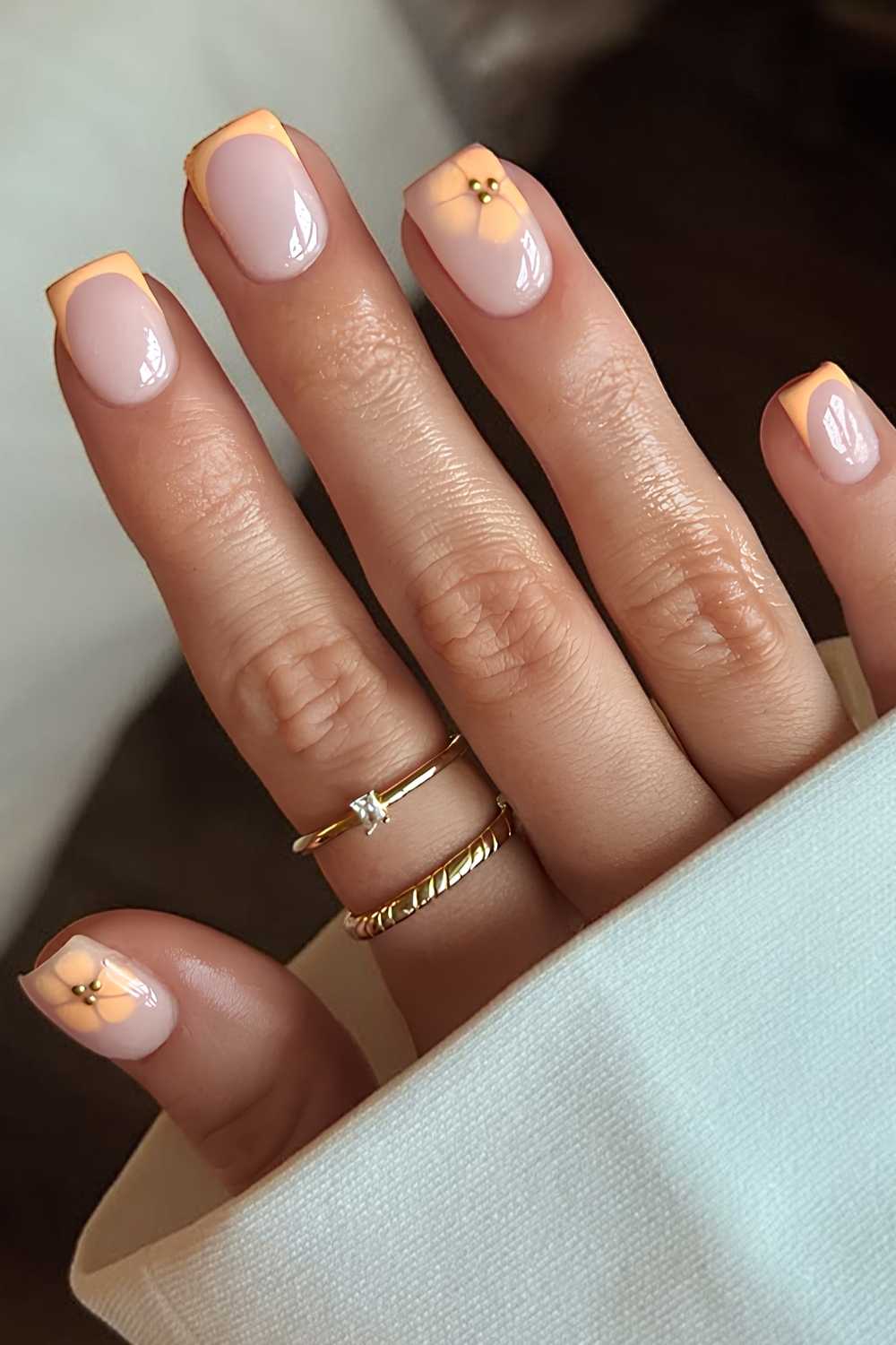Modern Micro French on Pink Base Modern Micro French on Pink Base — Short French Tip Nails
