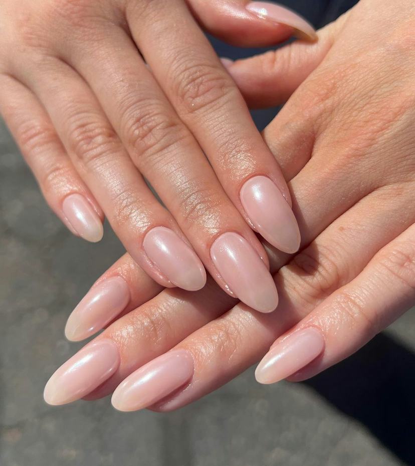 Luminous Milky Nude Pearlescent Effect — Bubble Bath Nails