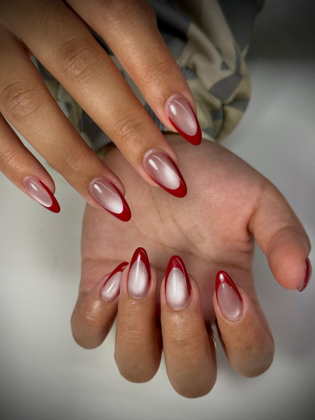 Visual Idea — Red French Tip Nails