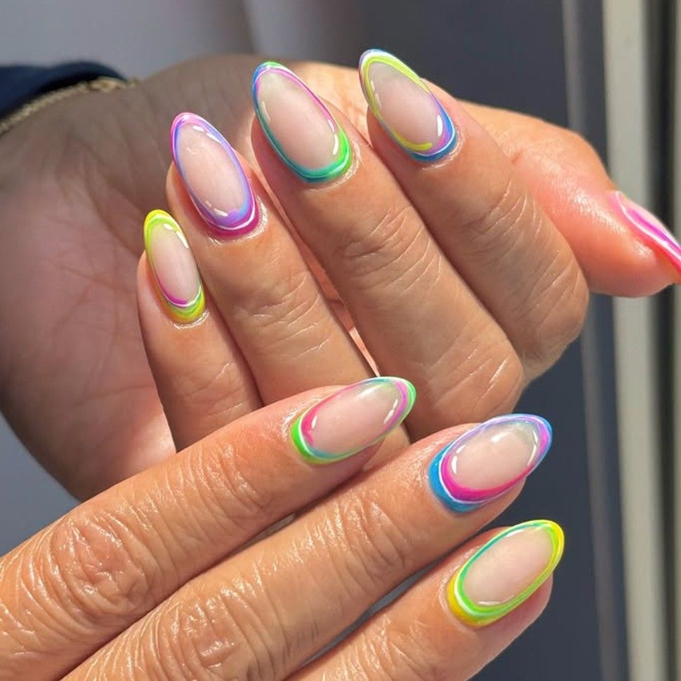 Glossy Visual Idea — Neon Nails