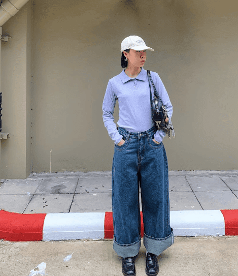 Wide-Leg Denim with a Polo Shirt Wide-Leg Denim with a Polo Shirt — Tomboy Outfits