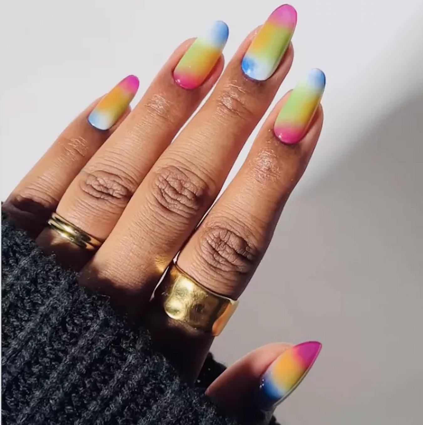 Seamless Rainbow Gradient Ovals — Vacation Nails