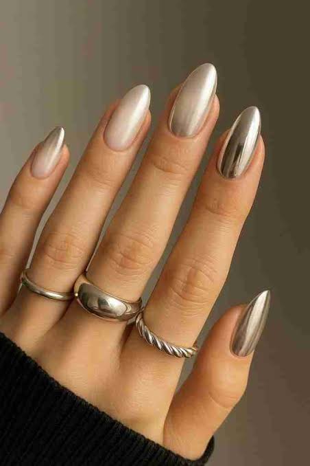 65 + Metallic Nail Ideas - the gray details