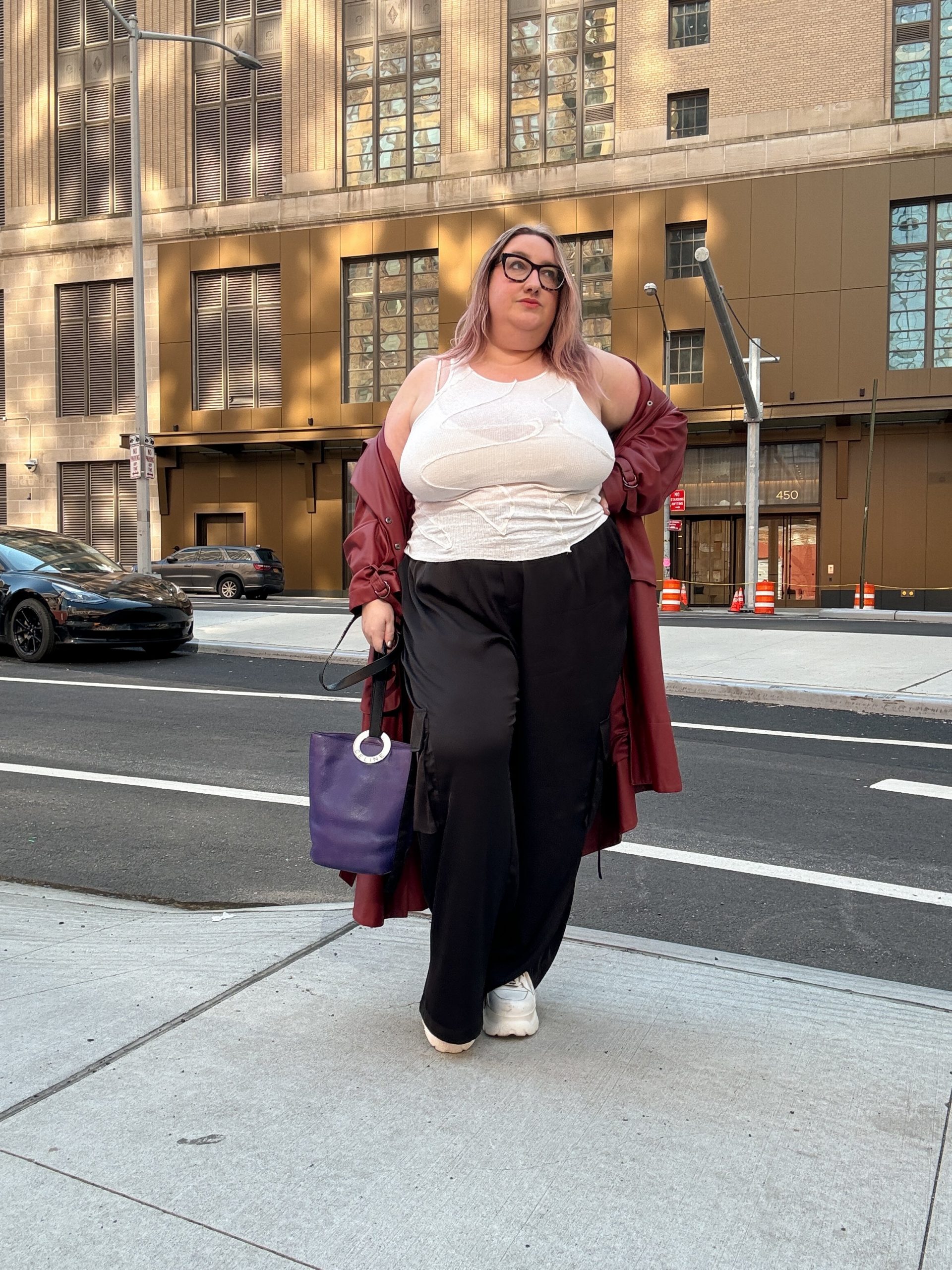 Urban Chic with a Maroon Trench Coat Urban Chic with a Maroon Trench Coat — Plus Size Outfits