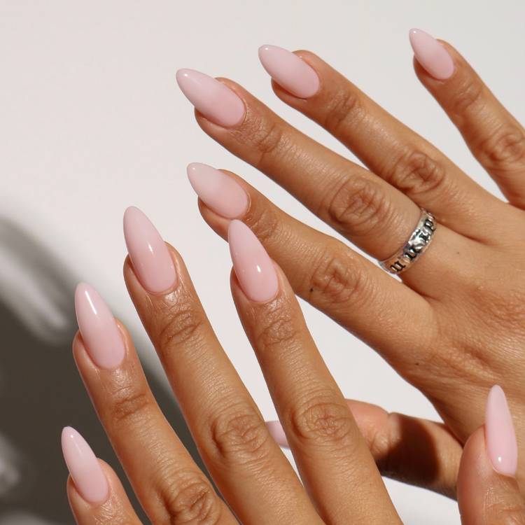 Opaque Pale Pink Medium Stiletto — Bubble Bath Nails
