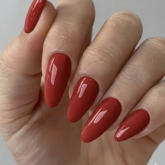 Rich Opaque Deep Red Gloss — Nails for Women Over 40