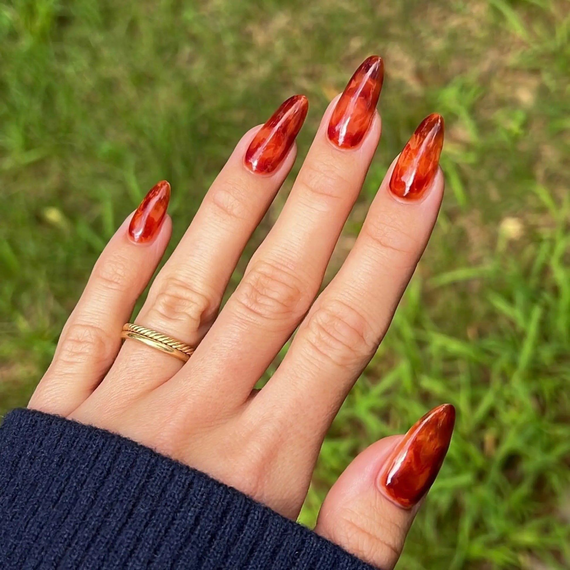 Translucent Red Marbled Tortoise Shell Translucent Red Marbled Tortoise Shell — Tortoise Shell Nails