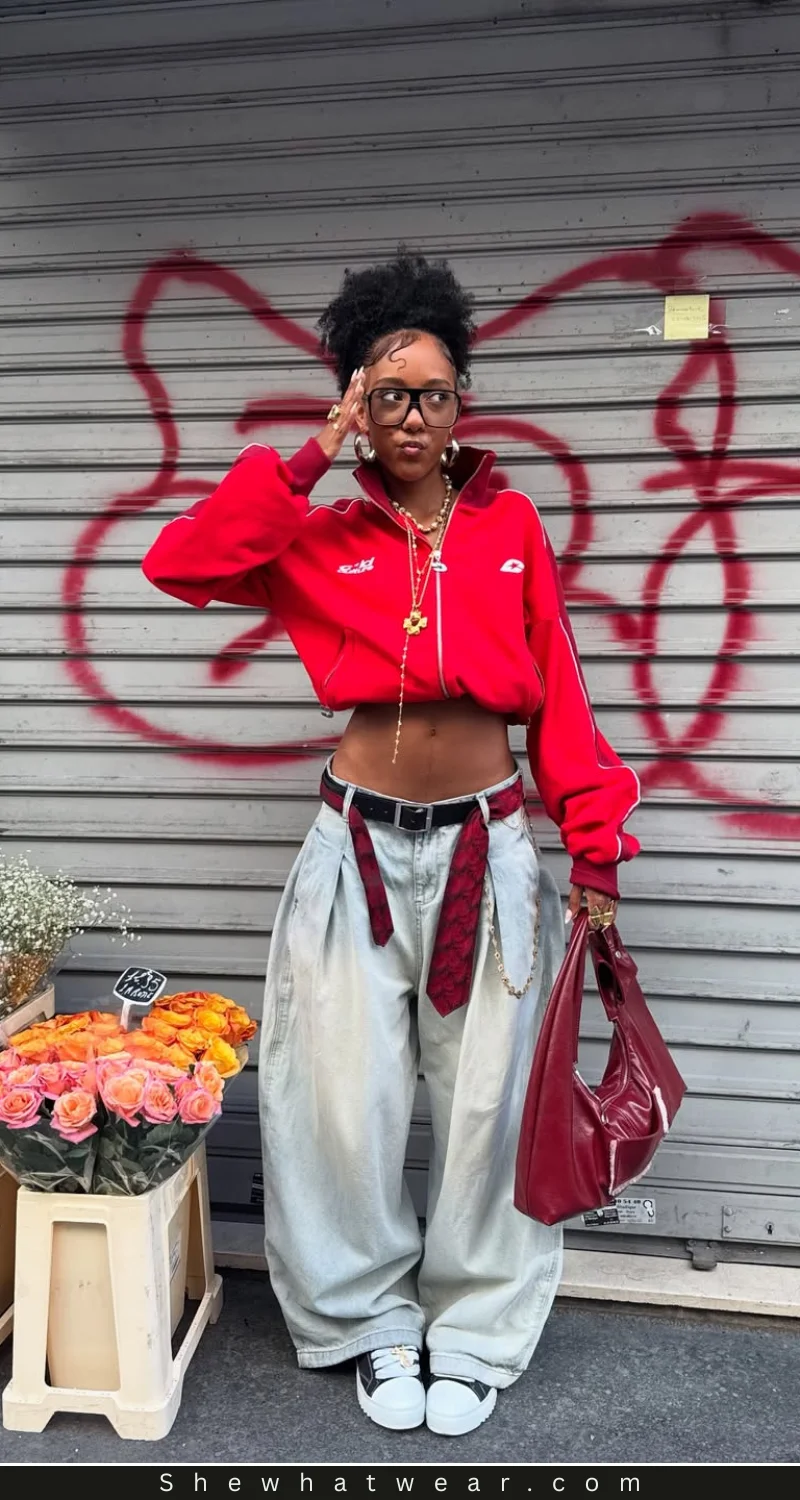 Track Jacket and Baggy Jeans for Y2K Streetwear Track Jacket and Baggy Jeans for Y2K Streetwear — Y2K Outfits