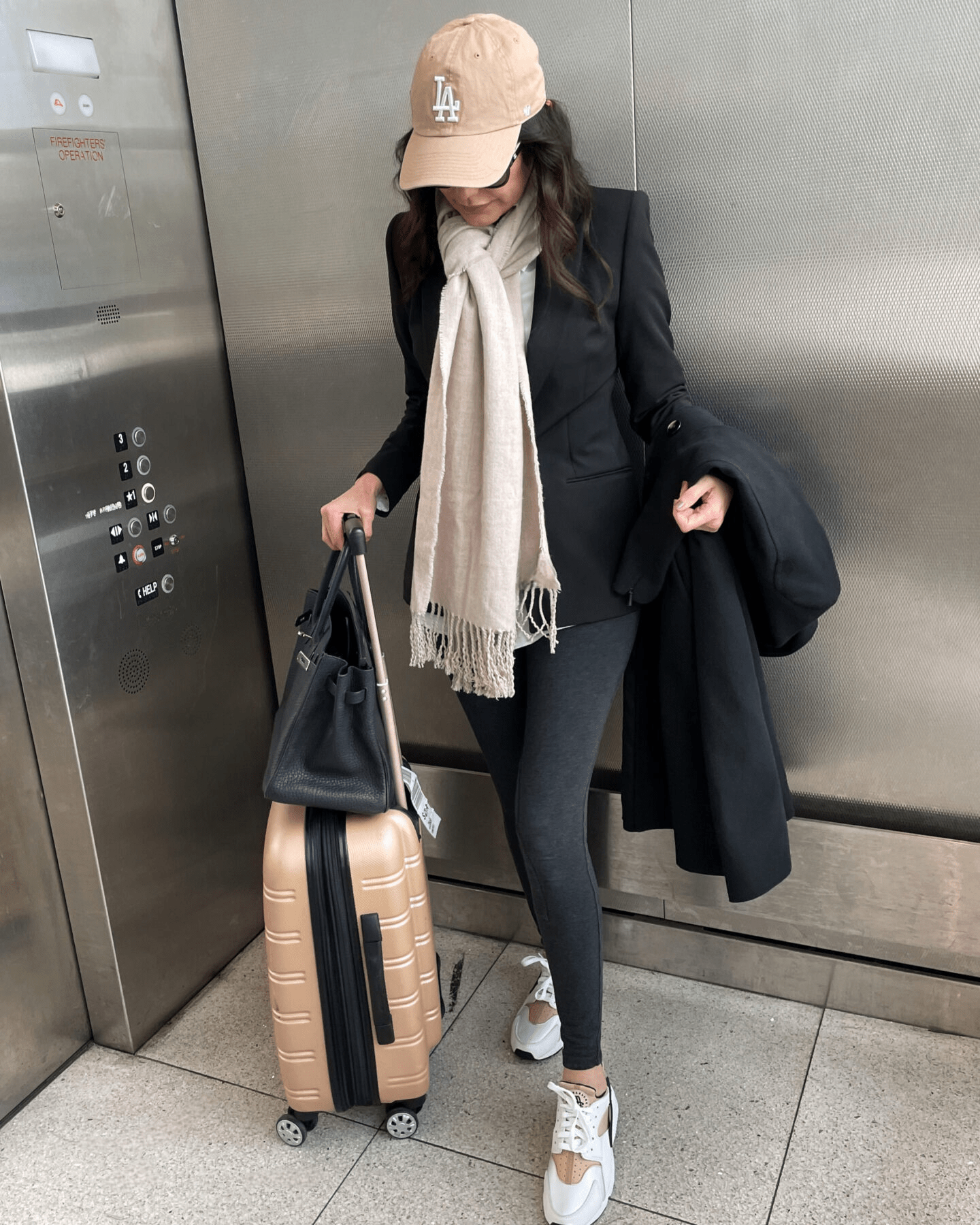Layered Blazer and Scarf for Smart Casual Travel — Airport Outfits