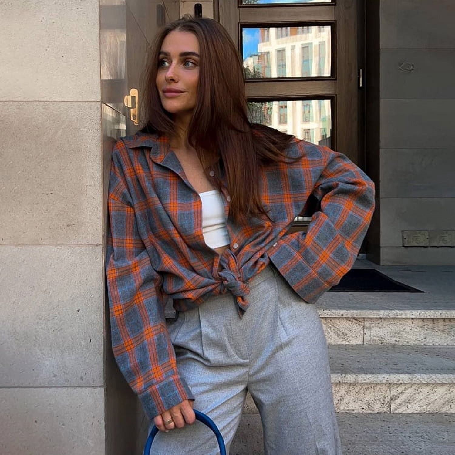Plaid Shirt Tied for Casual Flair Plaid Shirt Tied for Casual Flair — Tomboy Outfits