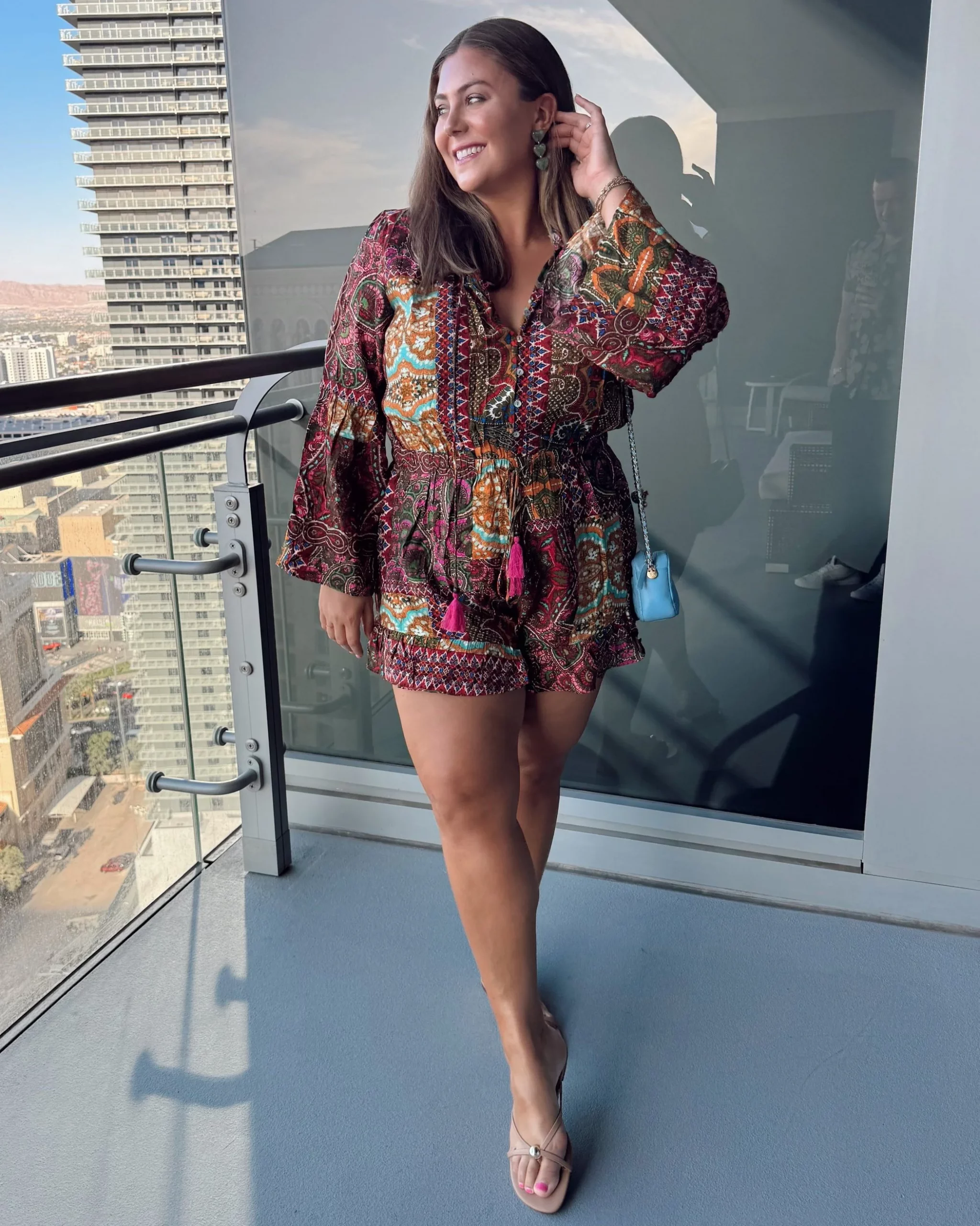Vegas Day Trip: Colorful Paisley Romper and Mules Vegas Day Trip: Colorful Paisley Romper and Mules — Vegas Outfits