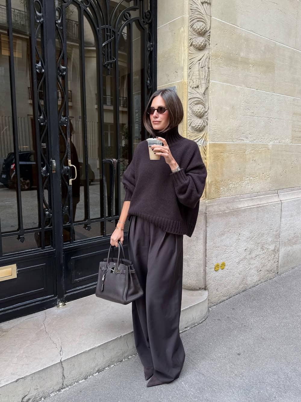 Cozy Turtleneck and Wide-Leg Trousers for Elevated Comfort — Work Outfits