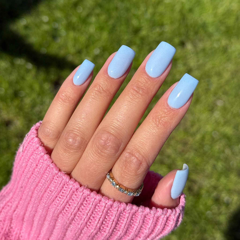Vibrant Light Blue Short Squares Vibrant Light Blue Short Squares — Light Blue Nails