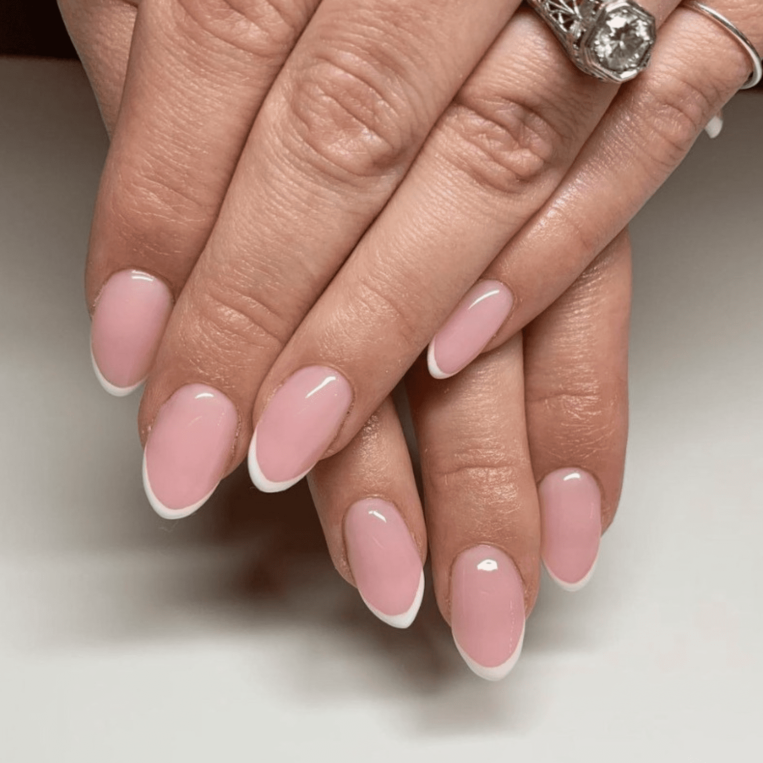 Sheer Pink Base White Accent Visual Idea Sheer Pink Base White Accent Visual Idea — Micro French Nails