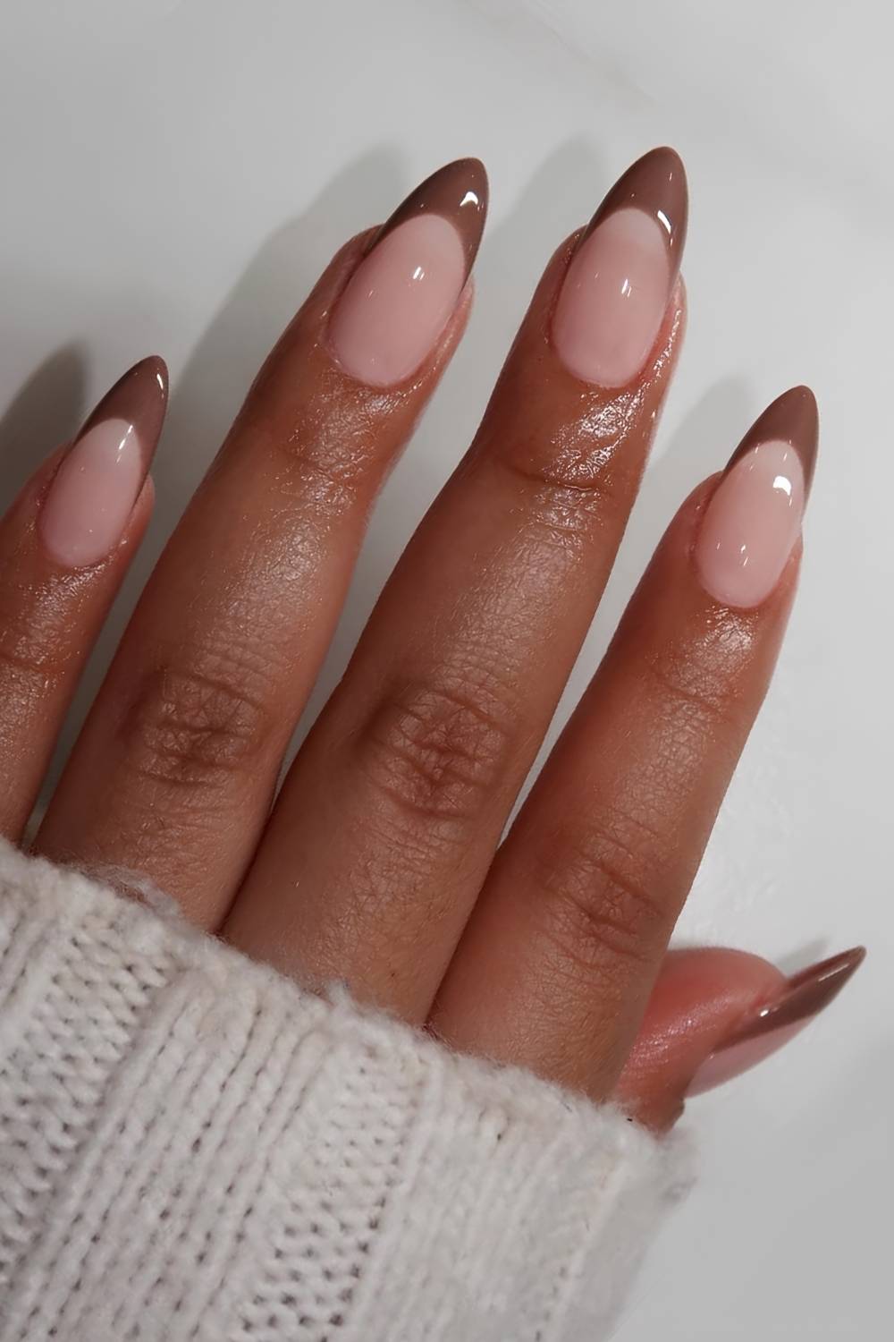 Chic Autumn Visual Idea — French Tip Nails