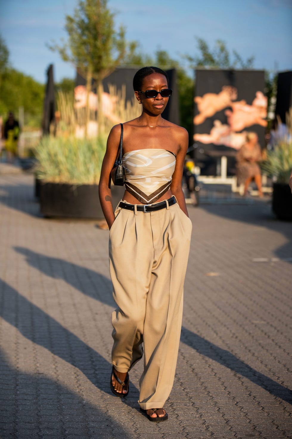 Bandeau Top and Wide-Leg Trousers: Relaxed City Chic Bandeau Top and Wide-Leg Trousers: Relaxed City Chic — Downtown Girl Outfits