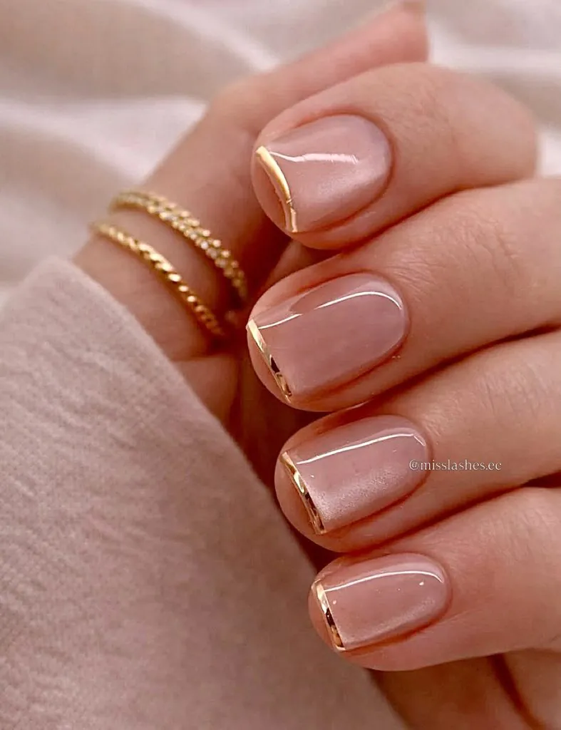 Visual Idea — Gold French Tip Nails
