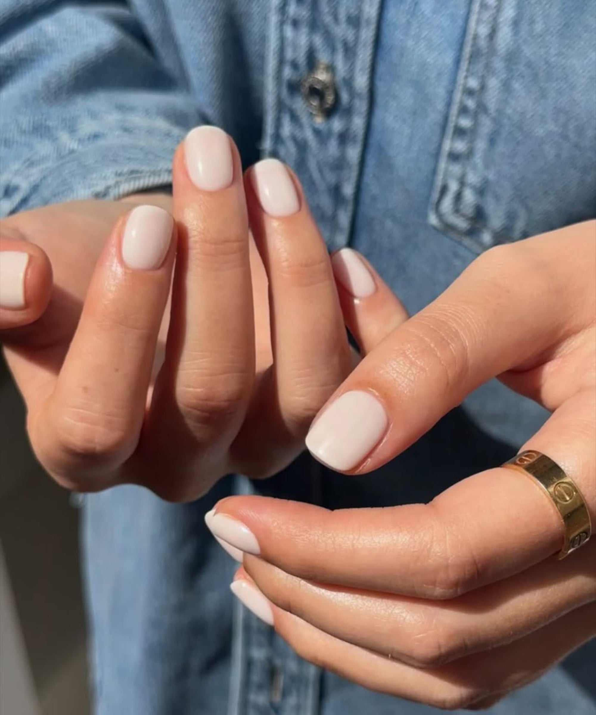 Soft Milky Pink Short Square — Milky Nails