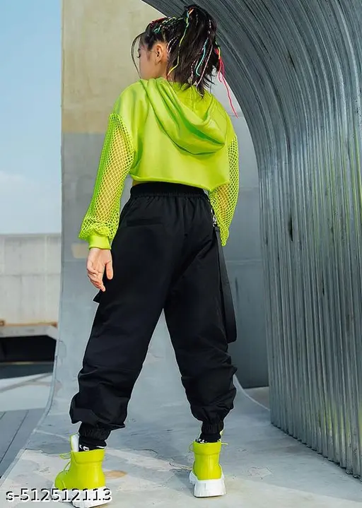 Lime Green Mesh Top and Baggy Cargo Pants for Street Dance Lime Green Mesh Top and Baggy Cargo Pants for Street Dance — Dance Outfits