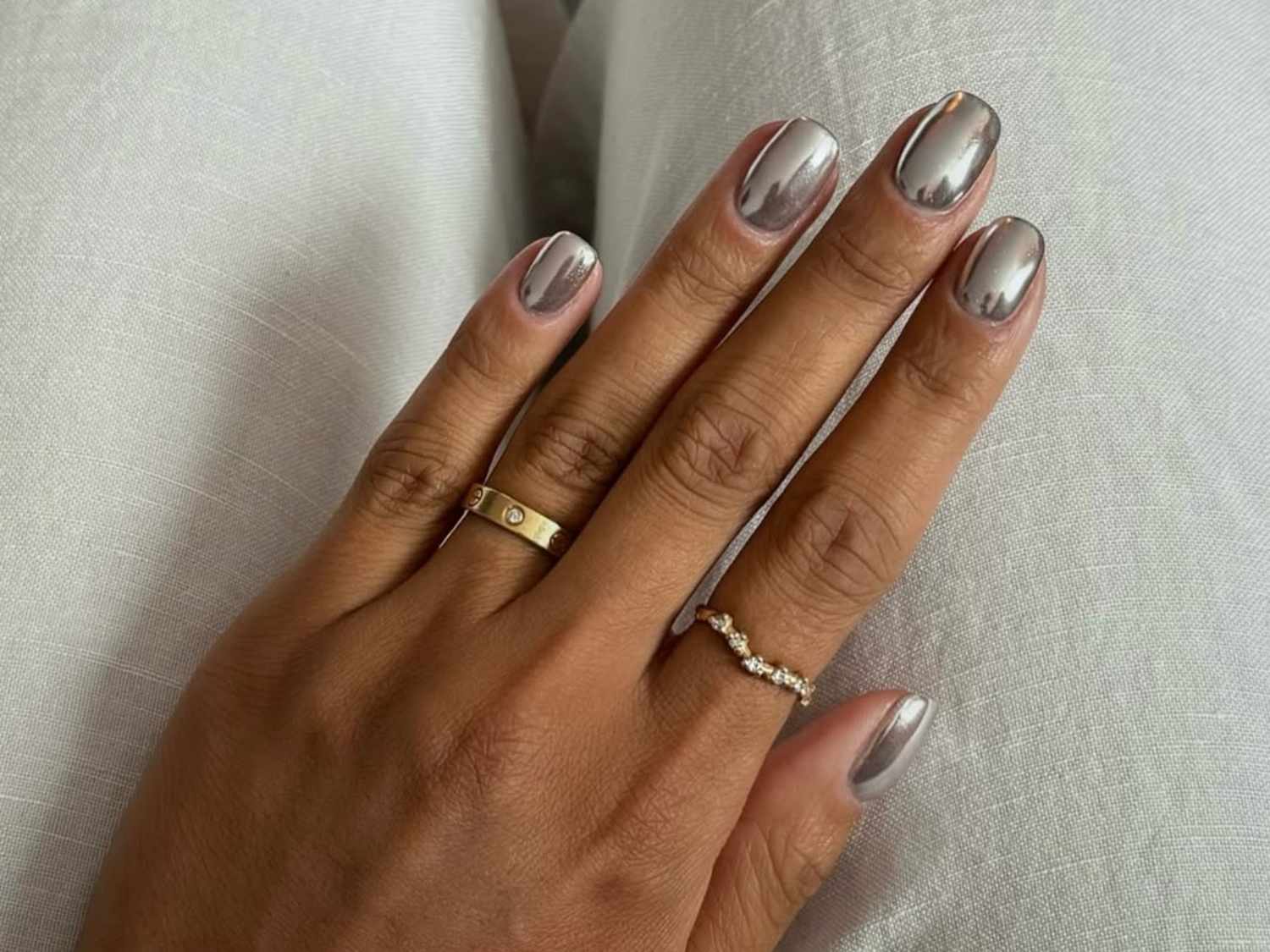 Silver Chrome Squoval Silver Chrome Squoval — Squoval Nails