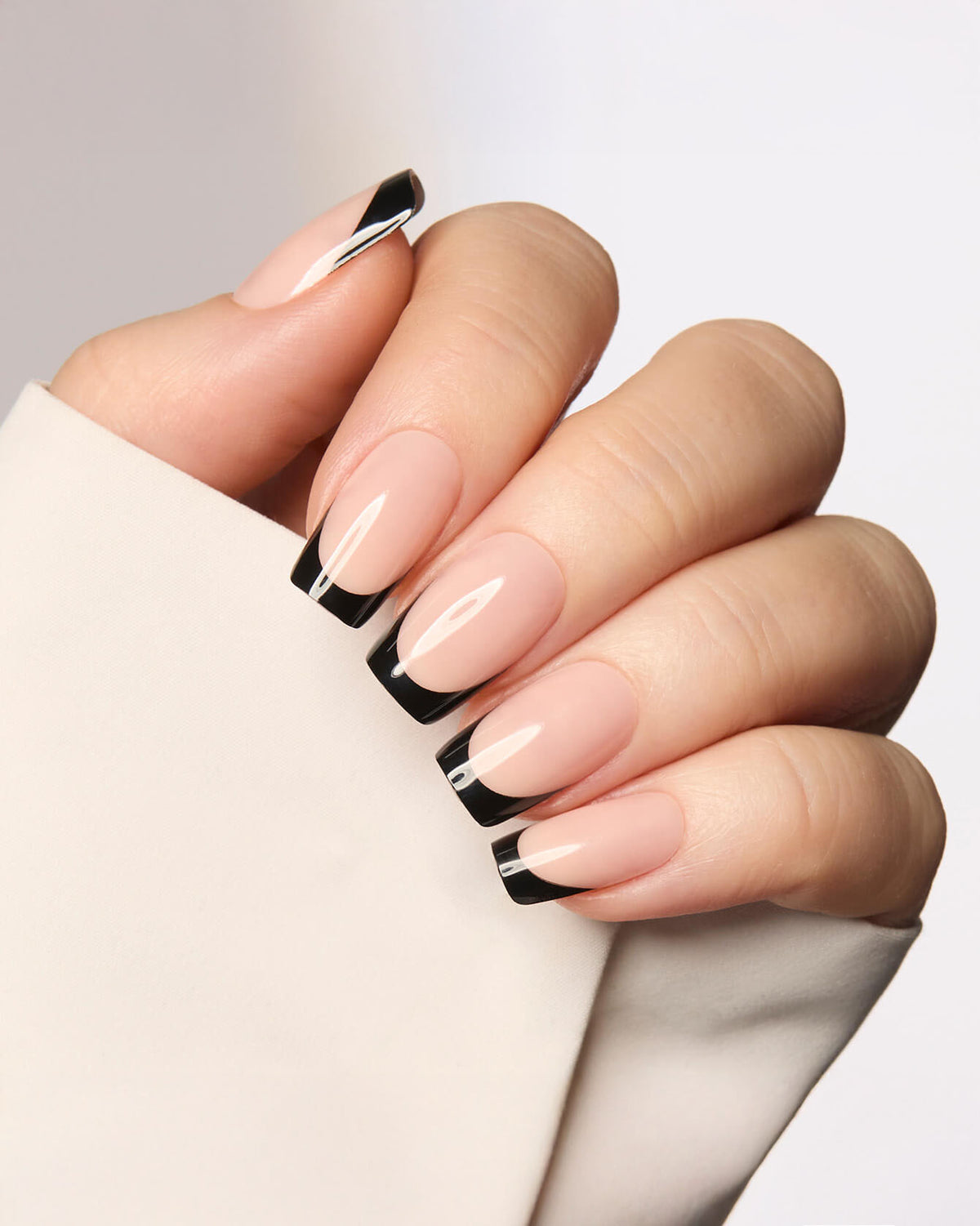 Black French Tips with White Outline Detail Black French Tips with White Outline Detail — Black French Tip Nails