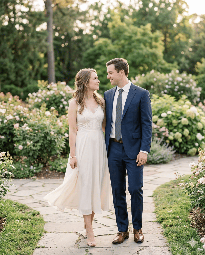 Lace-Trimmed Midi Dress Engagement Lace-Trimmed Midi Dress Engagement — Engagement Photo Outfits