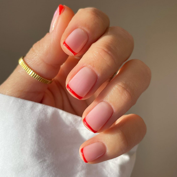 Any Visual Idea — Red French Tip Nails