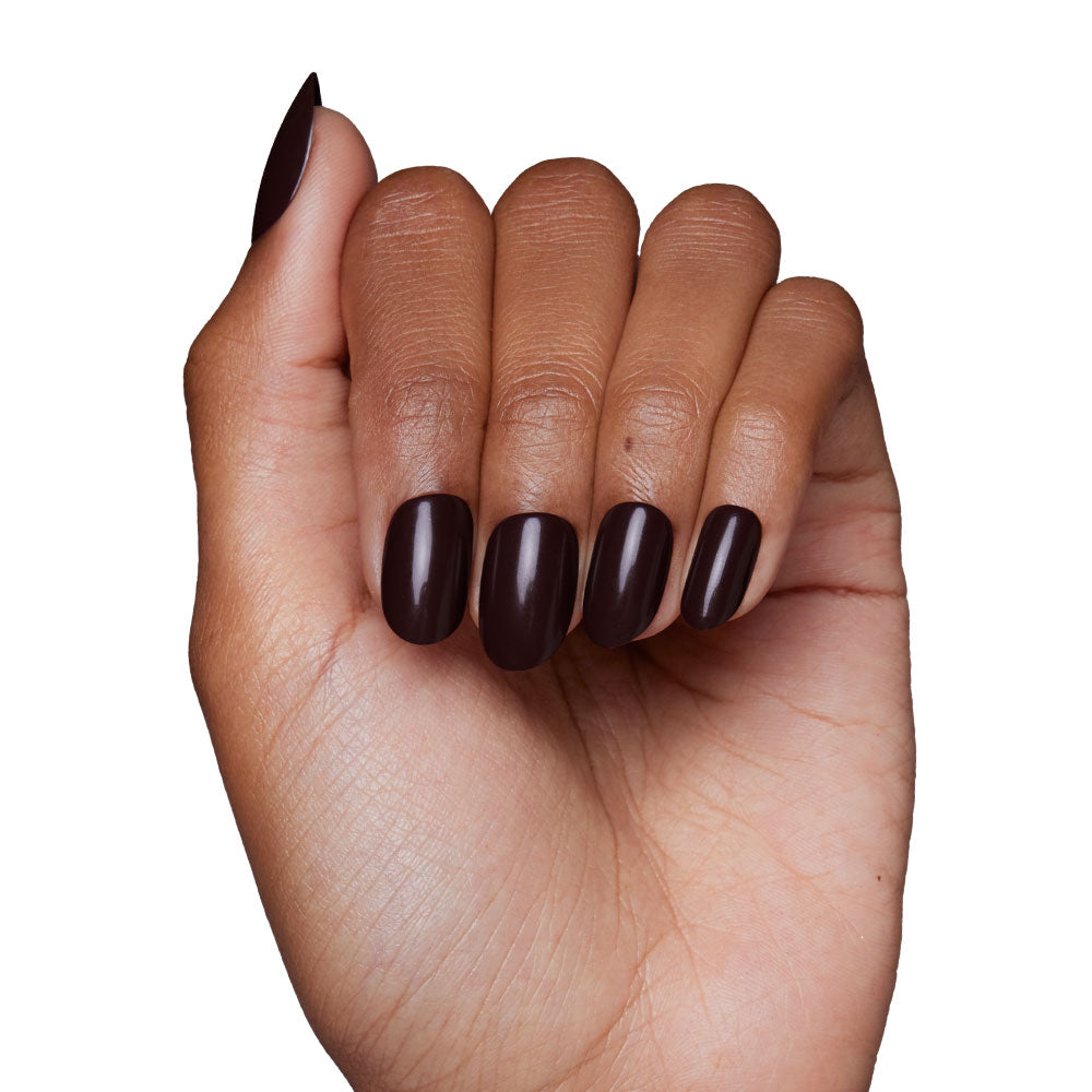 Deep Rich Brown Glossy Oval Nails Deep Rich Brown Glossy Oval Nails — Nails for Brown Skin