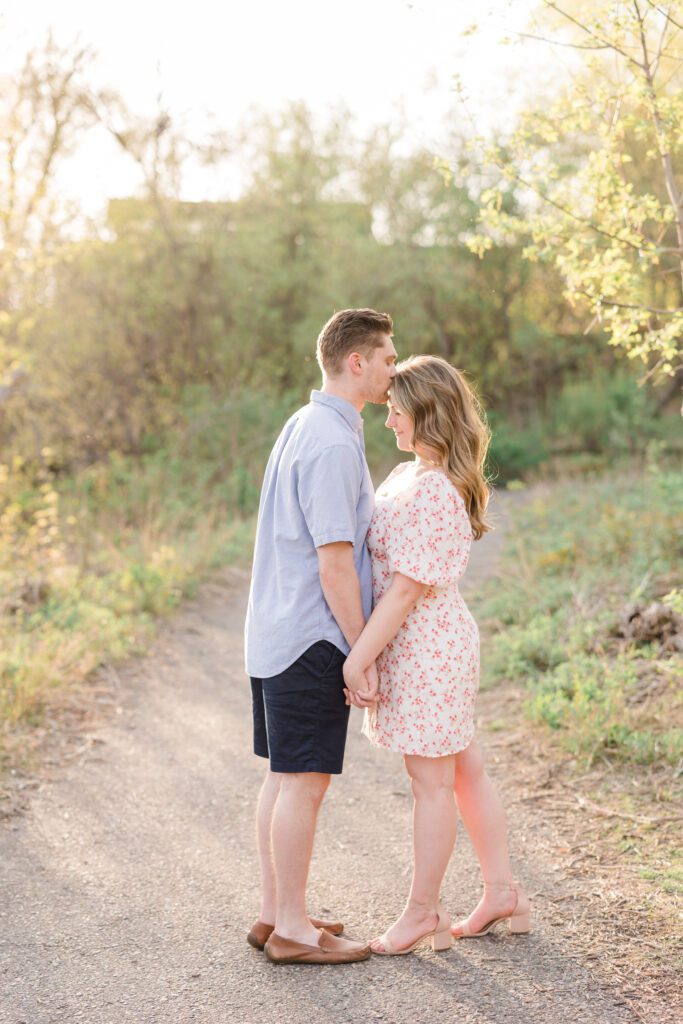 Casual Summer Engagement: Floral Dress and Loafers Casual Summer Engagement: Floral Dress and Loafers — Engagement Photo Outfits