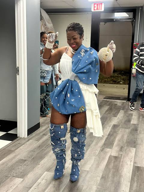 Edgy Denim Chaps with a Voluminous Skirt Edgy Denim Chaps with a Voluminous Skirt — 40th Birthday Outfits