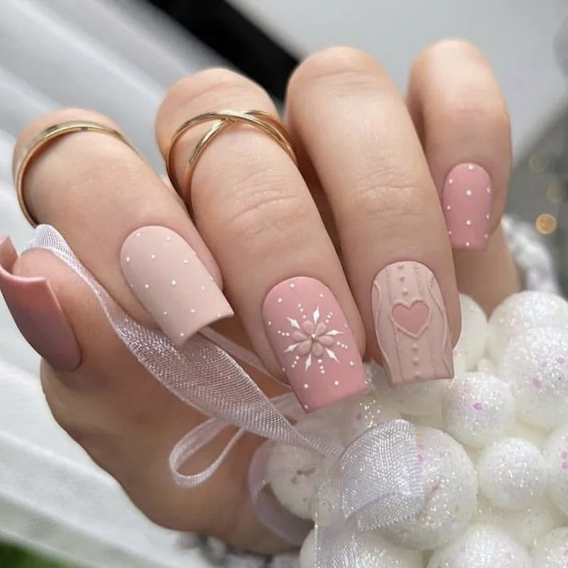 Short Matte Winter Wonderland Nails — Matte Nails