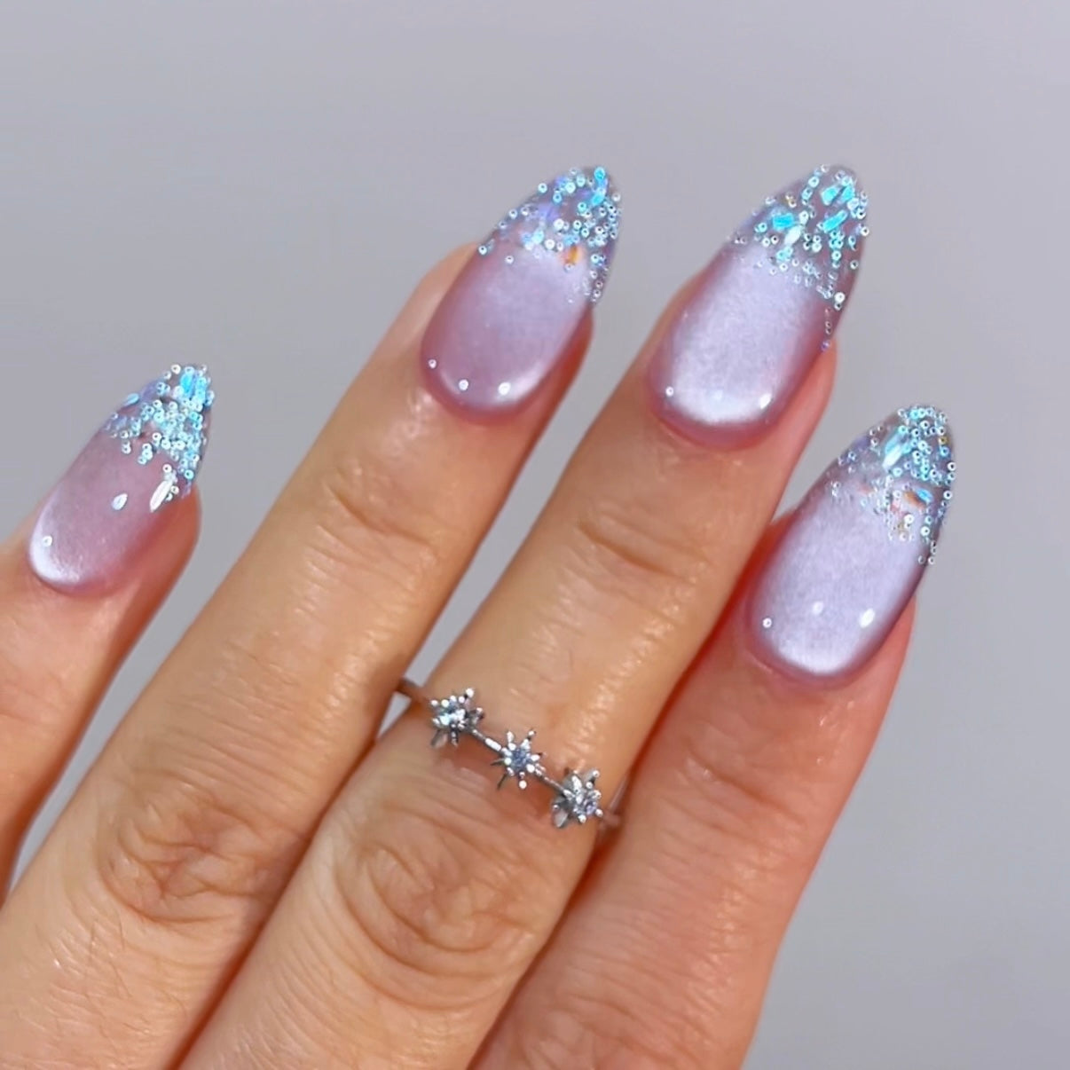 Glitter Gradient And Accents Visual Idea — Glitter Nails