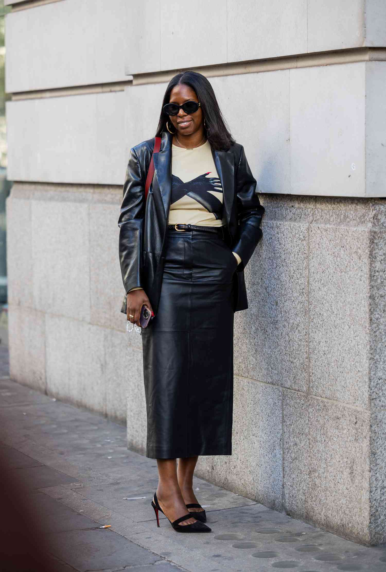 Leather Blazer Meets Pencil Skirt Leather Blazer Meets Pencil Skirt — Rock and Roll Outfits