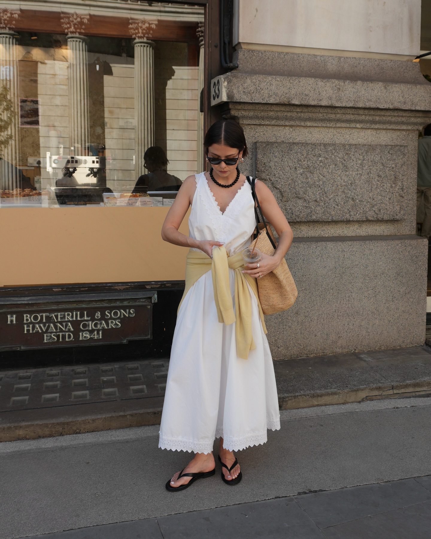 Lace-Trimmed White Dress with Yellow Wrap for Casual Flair Lace-Trimmed White Dress with Yellow Wrap for Casual Flair — Casual Outfits