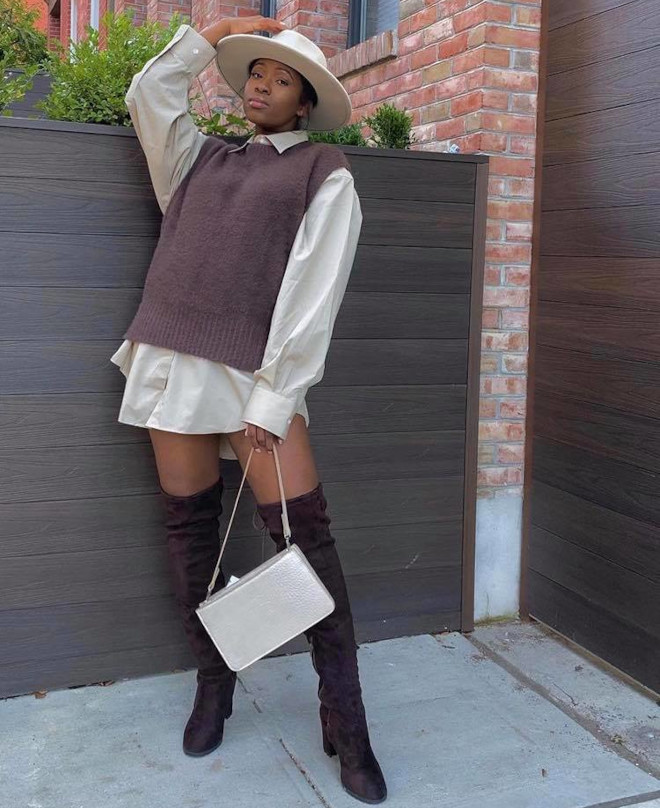 Dark Brown Over-The-Knee Boots Outfit Idea Dark Brown Over-The-Knee Boots Outfit Idea — Everyday Outfits