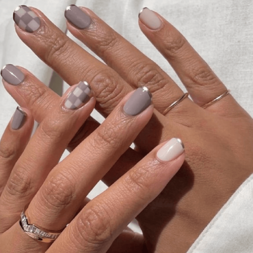 Subtle Chrome Tips on Short Ovals — Chrome French Tip Nails