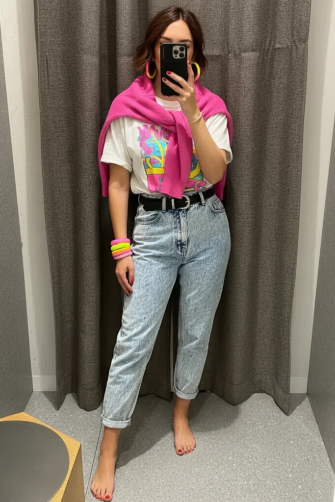 Acid Wash Jeans and Graphic Tee: The Quintessential 80s Casual Acid Wash Jeans and Graphic Tee: The Quintessential 80s Casual — 80s Outfits