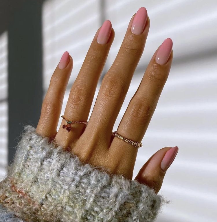 Pink to White Ombre Stiletto Nails Pink to White Ombre Stiletto Nails — Nails for Tan Skin