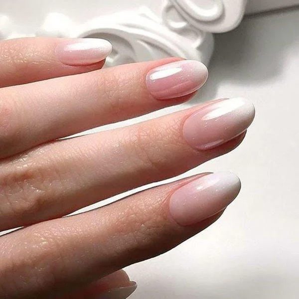 Shimmering Ombre Oval Nails — Nail Shapes