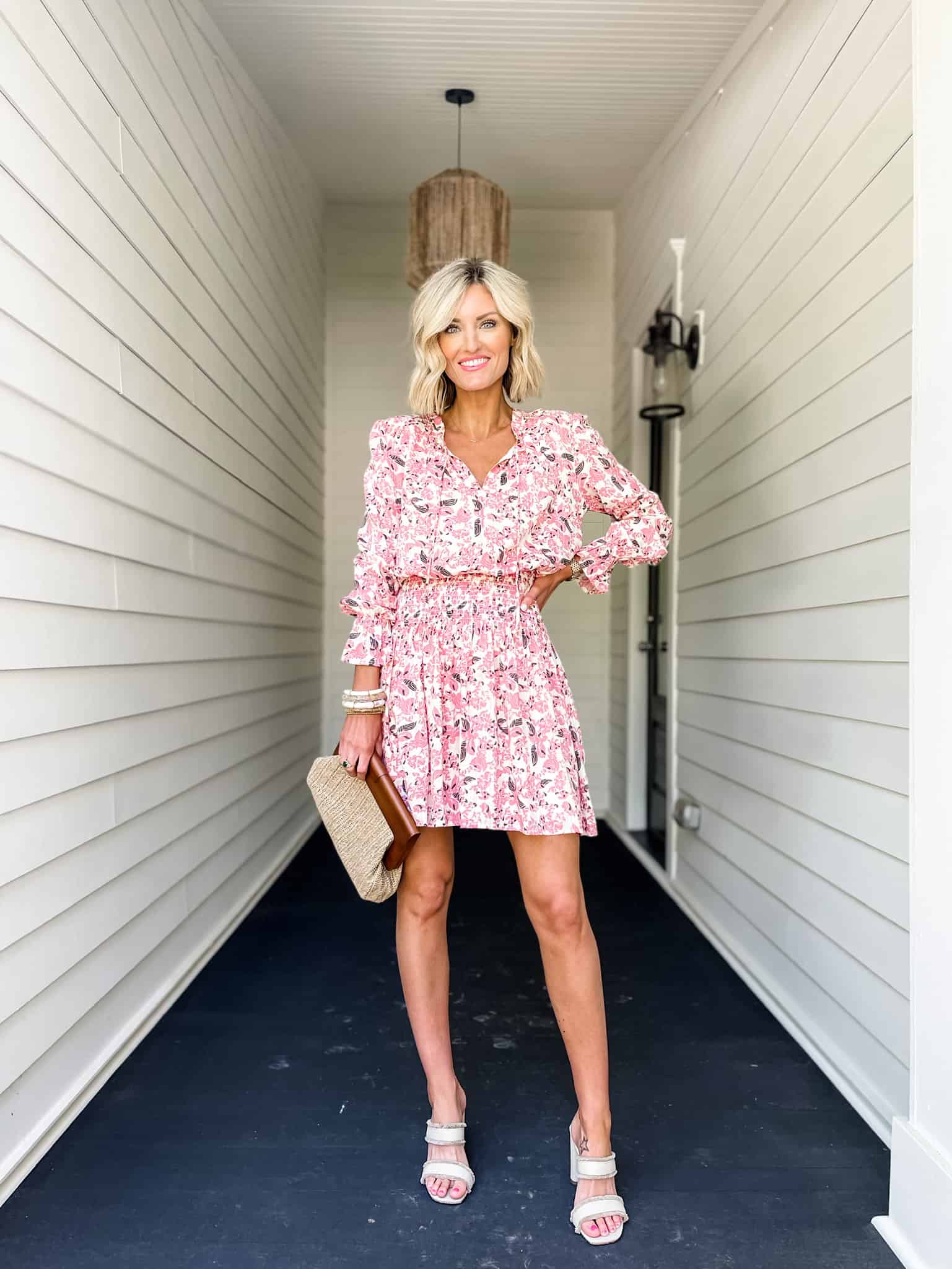 Floral Print Mini Dress with Ruffled Details — Brunch Outfits